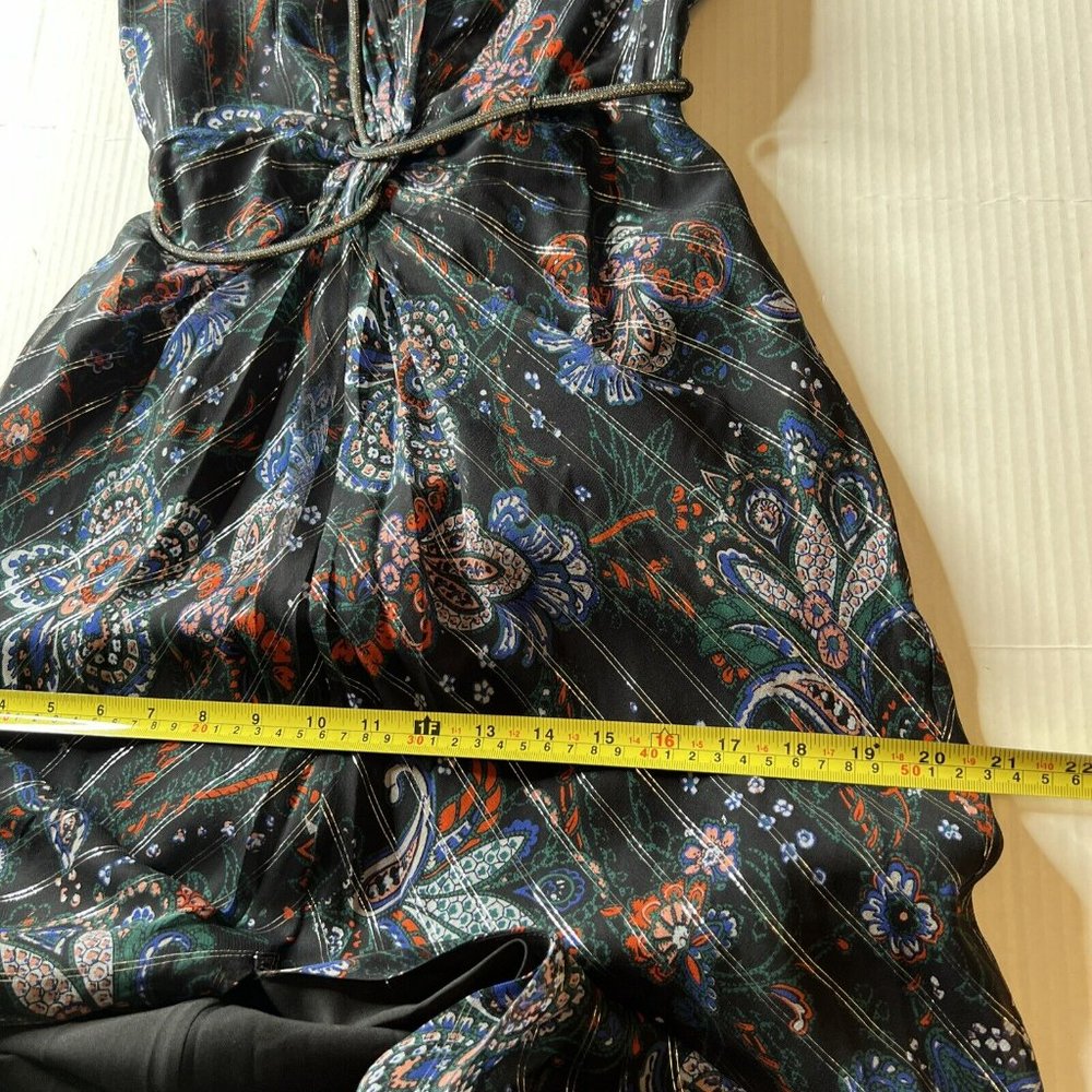 Veronica Beard Black Floral Maxi Dress with Navy and Rust Accents - Picture 10 of 15